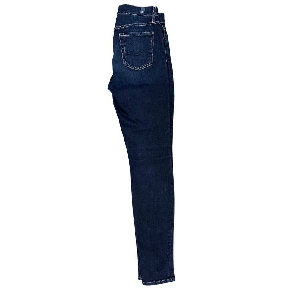 7 For All Mankind Skinny Jeans Womens 26 Dark Wash Stretch Denim Mid Rise 30x26